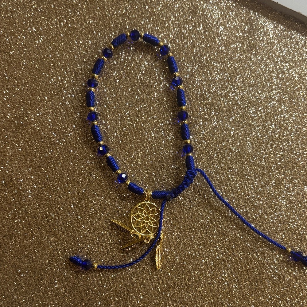 Elegant Blue and Gold Bracelet
